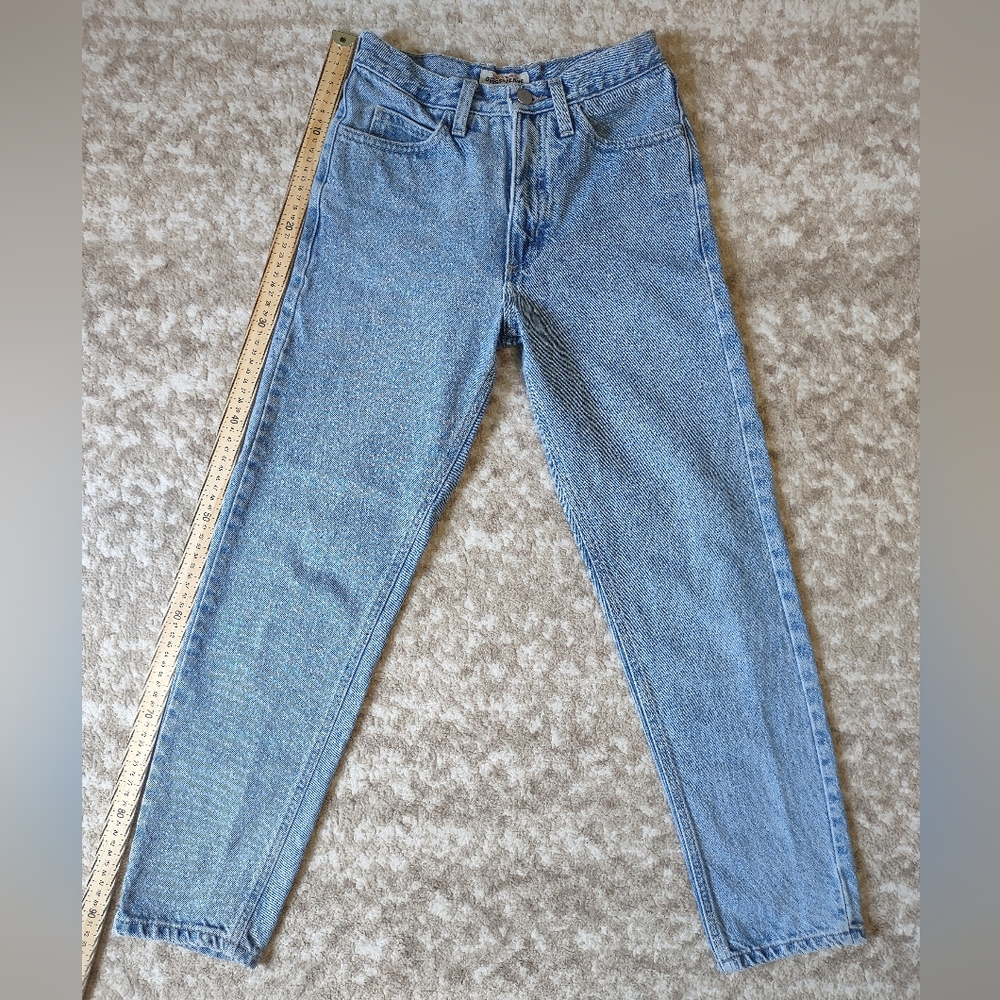 Vintage 90s Guess Jeans Original Narrow Leg Light Blue Faded Denim 26 USA Made